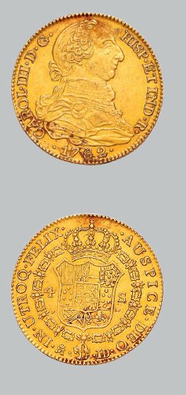 null Charles III (1759-1788) 4 escudos. 1782. Madrid.
Joint 2 escudos or de Charles...