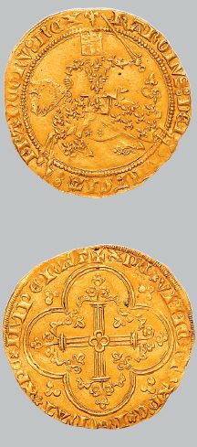 null CHARLES V (1364-1380)
Franc à cheval. 3,88 g.
Le roi à cheval à gauche, galopant...