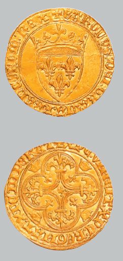 null Écu d'or à la couronne. 3,90 g.
Écu de France couronné.
R/ Croix fleurdelisée...