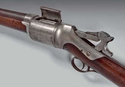 null Fusil de chasse système H. Roper, 4 coups, calibre 12.
Canon rond à bourrelet...
