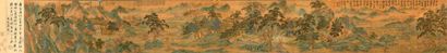 CHINE - XIXe siècle 
Encre et couleurs sur soie, représentant une scène de la légende...