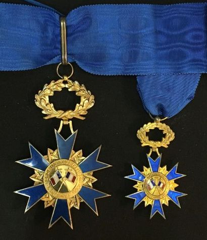 null Ordre national du Mérite, lot de deux: un bijou de commandeur, modèle de luxe...