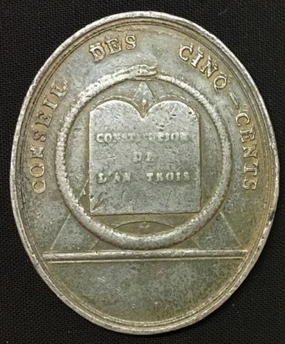 null * Conseil des Cinq-Cents, médaille de consigne du type de l'an VII par Gatteaux,...
