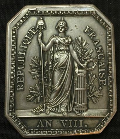 null * Corps législatif, médaille d'identité de l'an VIII par Gatteaux, rectangulaire...