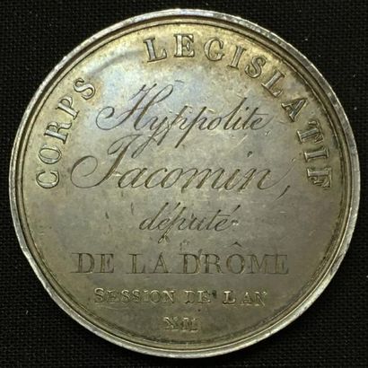 null * Corps législatif, médaille d'identité de l'an
XII par Jeuffroy, en argent,...
