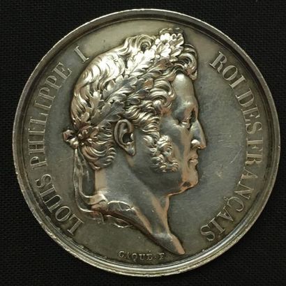 null * Chambre des Députés, session de 1836, médaille d'identité par Caqué, en argent,...