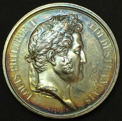 null * Chambre des Députés, session de 1841, médaille d'identité par Caqué, en argent,...