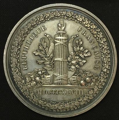 null * Assemblée constituante, 1848, médaille d'identité en argent, l'avers reprend,...
