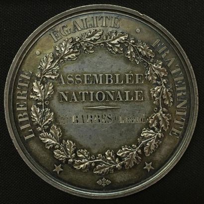 null * Assemblée constituante, 1848, médaille d'identité en argent, l'avers reprend,...