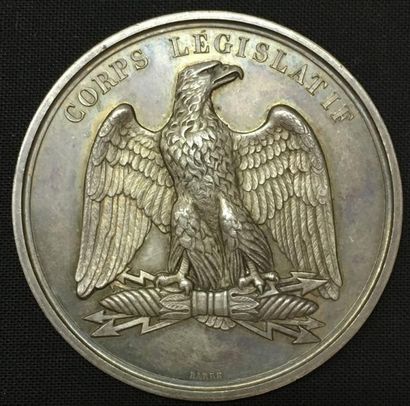 null * Corps législatif, session de 1852, médaille d'identité par Barre, en argent,...
