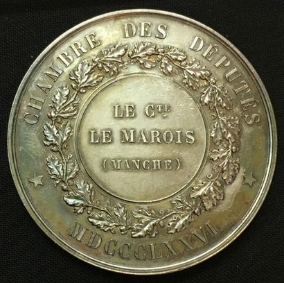 null * Chambre des Députés, session de 1876, médaille d'identité par Gayrard, en...