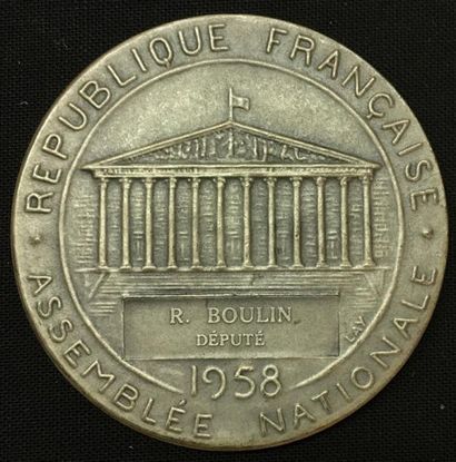 null * Assemblée nationale, 1958, médaille d'identité par Benard et Lay, en argent,...
