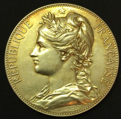 null * Sénat, médaille d'identité, type de 1885 par Maximilien Bourgeois, en vermeil,...