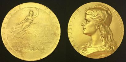null * Sénat, 1909 et 1912, groupe de deux médailles d'identités en vermeil:
- Une...