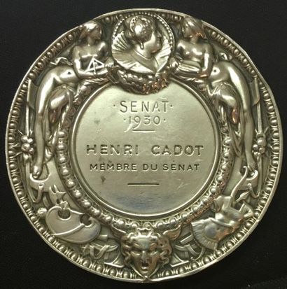null * Sénat, médaille d'identité, type de 1930 par Charles Pillet, en argent, le...