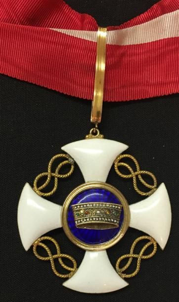 ITALIE Ordre de la Couronne d'Italie, fondé en 1868, bijou de commandeur, de fabrication...