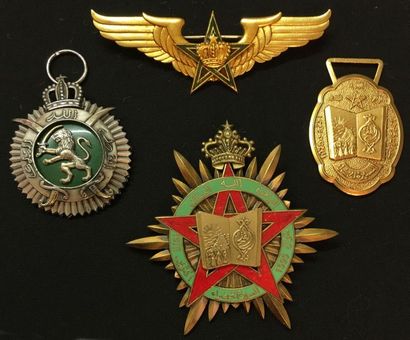 MAROC Lot de quatre décorations: ordre du Mérite Militaire, bijou de chevalier en...