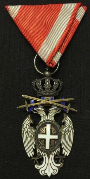 SERBIE Ordre de l'Aigle Blanc, fondé en 1883, bijou de 5e classe (chevalier) du deuxième...