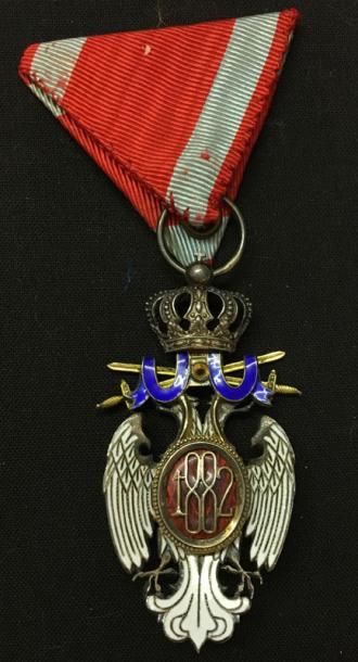 SERBIE Ordre de l'Aigle Blanc, fondé en 1883, bijou de 5e classe (chevalier) du deuxième...