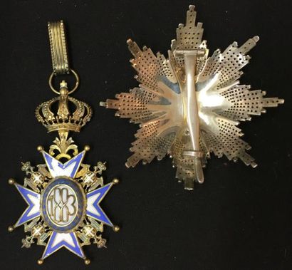 SERBIE Ordre de Saint-Sava, fondé en 1883, ensemble de 2e classe (grand officier)...