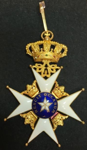 SUÈDE * Ordre de l'Étoile du Nord, fondé en 1748, ensemble de grand-croix comprenant:...