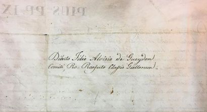 VATICAN * Ordre de Pie IX, fondé en 1847, bref de nomination de chevalier de 1re...