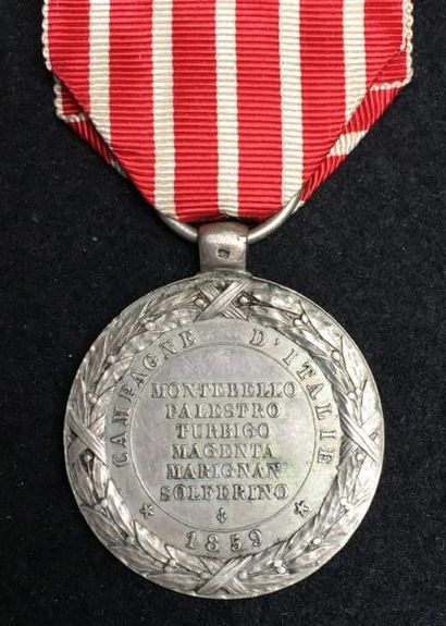 null * Médaille d'Italie, 1859, second modèle par Barre, en argent, attribution frappée...