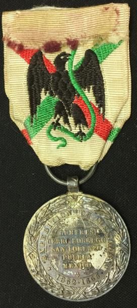 null Médaille du Mexique, 1862-1867, en argent signée Barre, poinçon de la Monnaie...