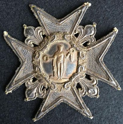 null Ordre de Saint-Louis, Restauration, plaque de grand-croix en broderie de fil...