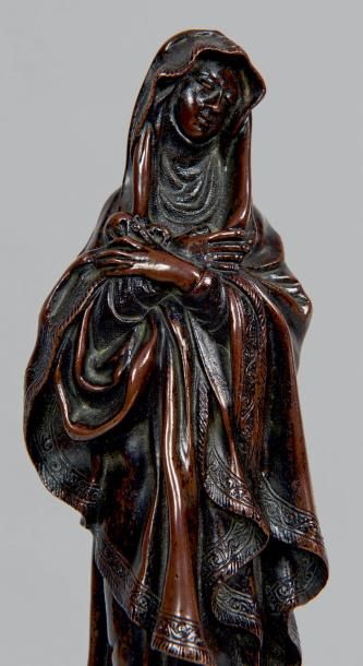 null Vierge et Saint Jean de calvaire
Deux statuettes en bronze patiné vernie.
Attribuées...
