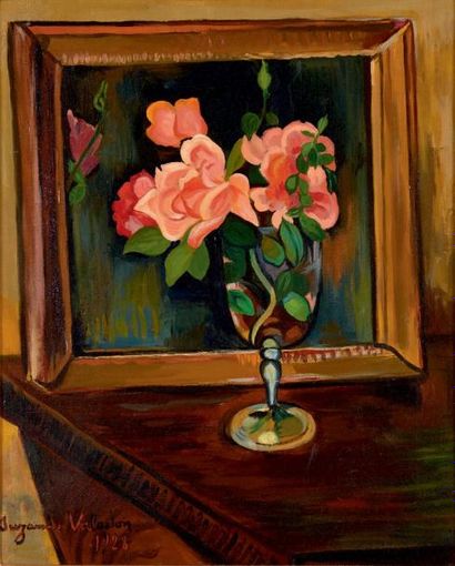 Suzanne VALADON (1865-1938) Fleurs dans un verre, devant une glace, 1928
Huile sur...