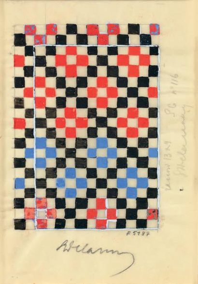 Sonia DELAUNAY (1885-1979) Projet de tissu, Paris, 1925
Gouache sur papier calque,...