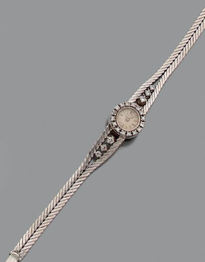 BLANCPAIN Signé et numéroté 17172
Montre-bracelet de dame en or gris 750 millièmes,...