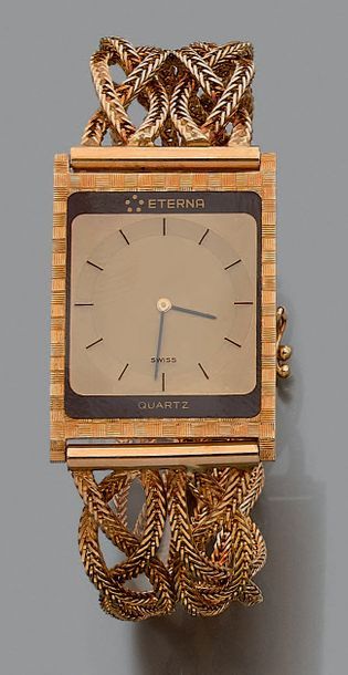 ETERNA Montre-bracelet de dame extra-plate en or jaune 750 millièmes, la montre de...