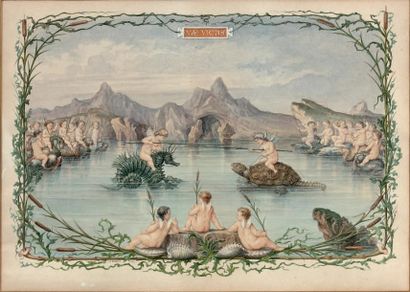 Hercule CATENACCI (1816-1884) Joute d'Amours
Aquarelle signée et datée 1874 en bas...