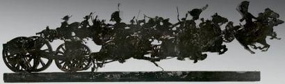CARAN D'ACHE (1858-1901) Longue silhouette en zinc découpé laqué noir représentant...