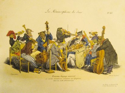 Jean-Ignace-Isidore GRANDVILLE Les Métamorphoses du jour, suite de 73 planches comprenant...