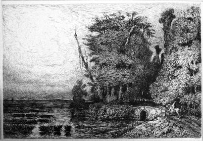 Paul HUET Eaux-fortes par Paul Huet de 1830 à 1868, suite de 25 planches, eaux-fortes,...
