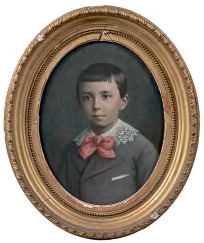 École Française du XIXe siècle Portraits de jeunes garçons dont Jacques Desbrières
Deux...