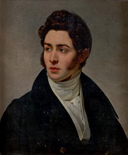 ECOLE FRANÇAISE DU XIXÈME SIÈCLE : Portrait d'Adolphe de Milly (1799-1876) à la cravate...