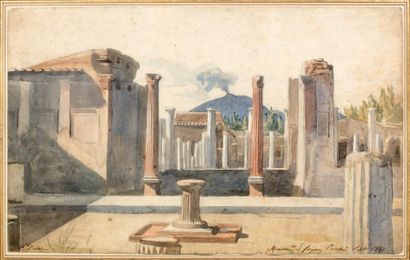 Charles-Augustin-Victor DOERR (1825-1894) Vue de la maison du Faune à Pompeï
Aquarelle...