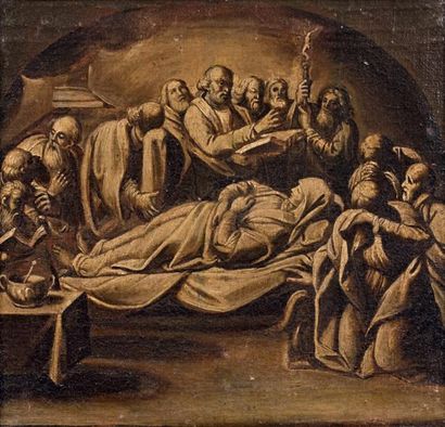 École Française du XVIIe siècle La dormition de la Vierge
Huile sur toile. Esquisse...
