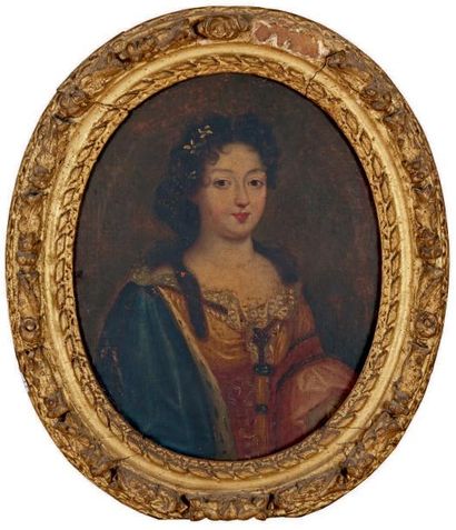École FRANÇAISE du début du XVIIIe siècle Portrait d'une princesse
Huile sur toile.
41...