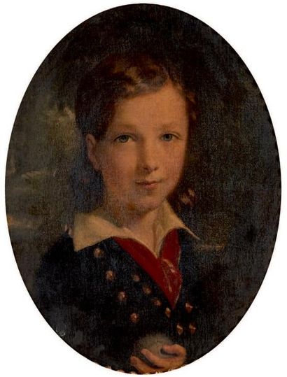 École Française du XIXe siècle Portrait de jeune homme
Huile sur toile.
46 x 38 ...