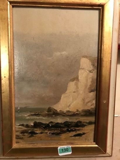 null Ecole normande de la fin du XIXème siècle :
"Les falaises"
Huile sur toile ...