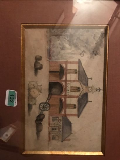 null Ecole vers 1900 :
"La maison des douaniers"
Petite aquarelle.