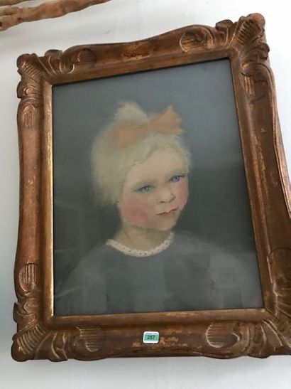 null Ecole française :
"Portrait de jeune fille"
Pastel.