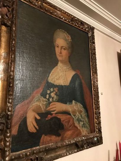 null Ecole française du XVIIIème siècle :
"Portrait de femme assise"
Grande huile...