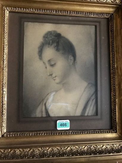 null Ecole du XIXème siècle :
"Portrait de femme"
Dessin.