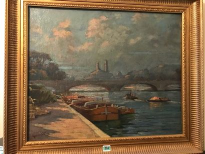 null "Trocadéro vu de la Seine"
Huile sur toile signée Marc PE.